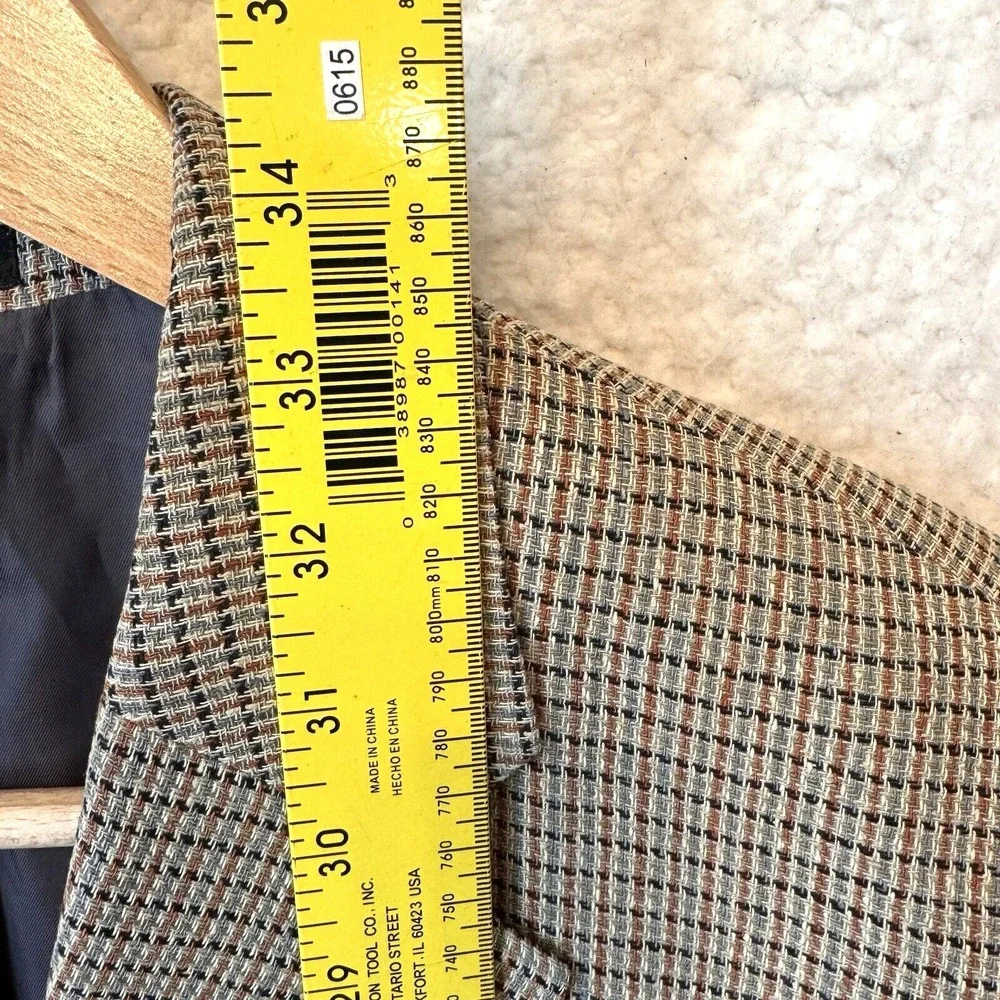 Vintage Savannah Silk‎ Blazer Mens 42L Brown Tweed Silk 2 Button Sports Coat